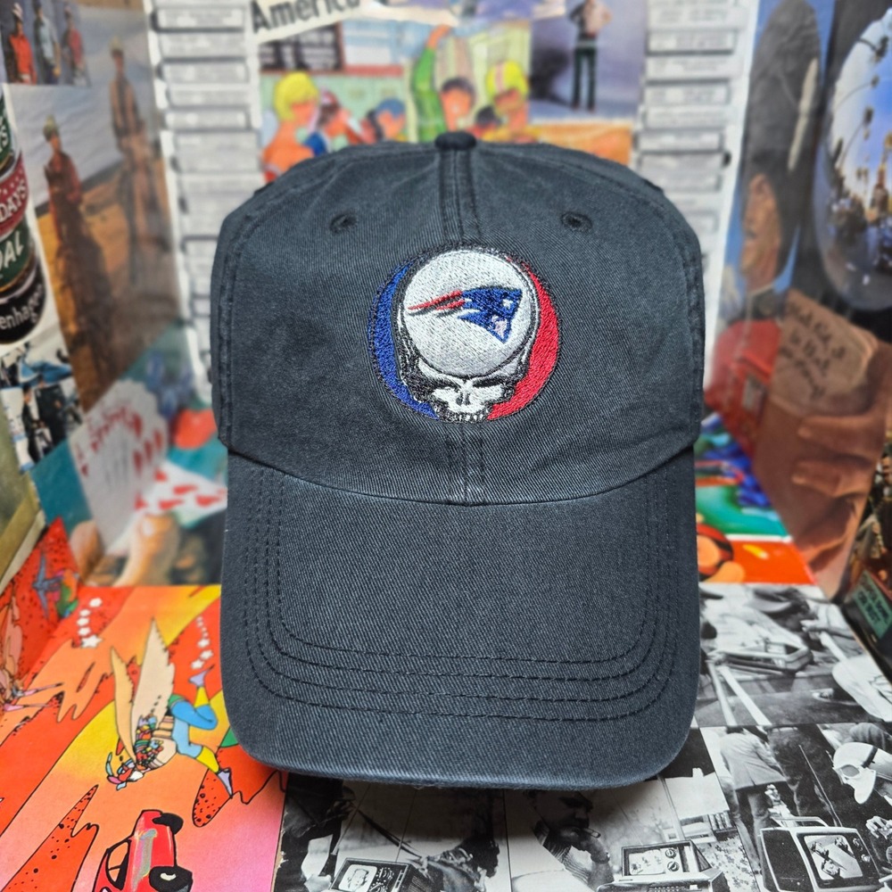 New England Patriots Grateful Dead Y2K 1of1 RARE Rock Band Football Dad Hat